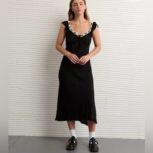 American eagle Black Dress with White Trim